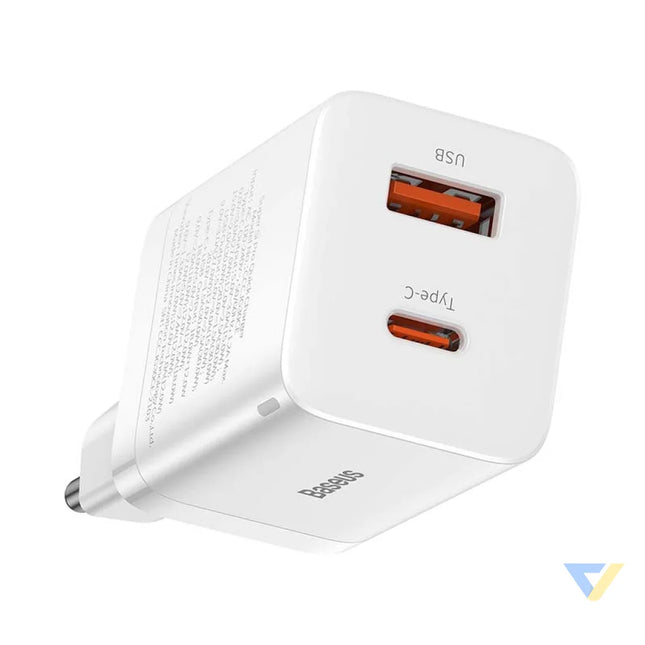 Baseus Super Si Pro Quick Charger USB + USB C 30W (white) mains chargers