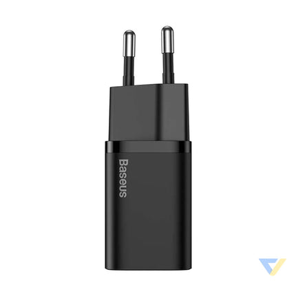 Baseus Super Si Quick Charger 1C 20W with USB C cable for Lightning 1m (black) mains chargers