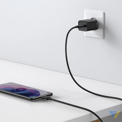 Baseus Super Si Quick Charger 1C 25W with USB C cable for USB C 1m (black) mains chargers