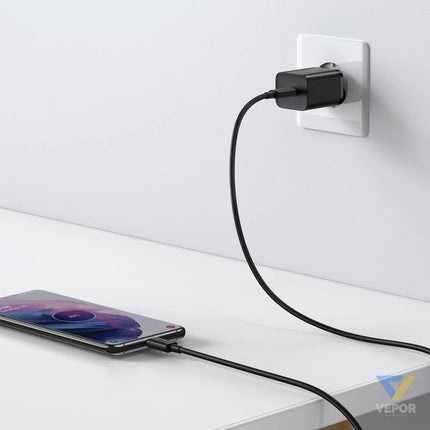 Baseus Super Si Quick Charger 1C 25W with USB C cable for USB C 1m (black) mains chargers