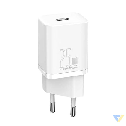 Baseus Super Si Quick Charger 1C 25W with USB C cable for USB C 1m (white) mains chargers