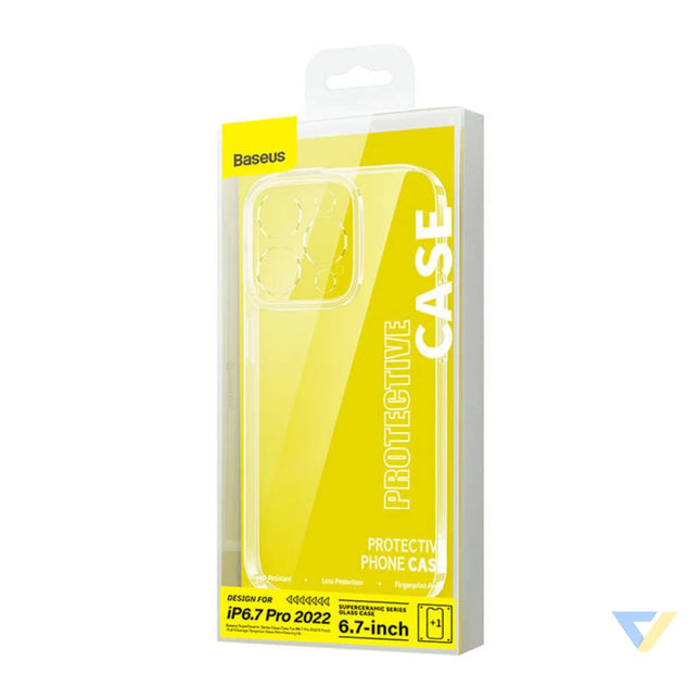 Baseus SuperCeramic Transparent Glass Case and Tempered Glass set for iPhone 14 Plus For smartphones