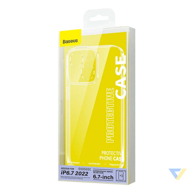 Baseus SuperCeramic Transparent Glass Case and Tempered Glass set for iPhone 14 Plus For smartphones