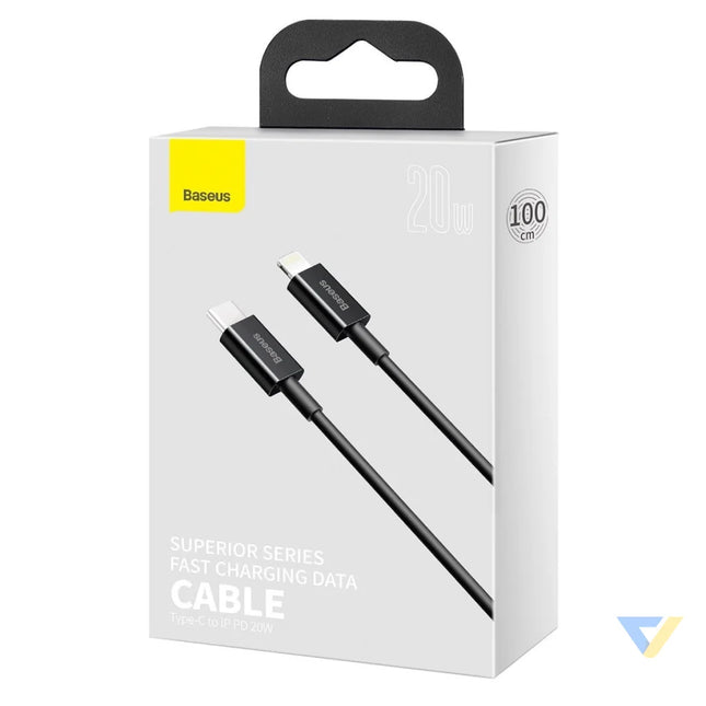 Baseus Superior Series Cable USB C to iP 20W PD 1m (black) USB C to Lightning