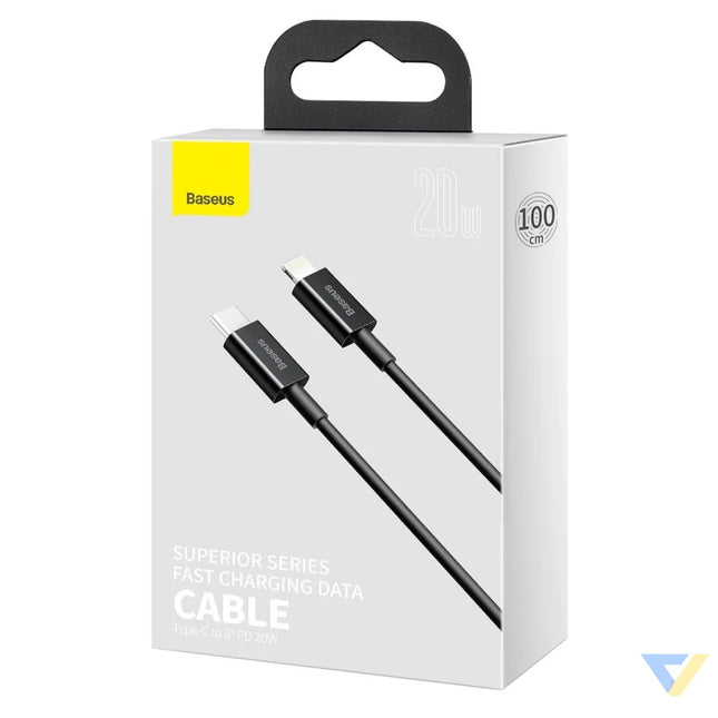 Baseus Superior Series Cable USB C to iP 20W PD 1m (black) USB C to Lightning