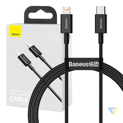 Baseus Superior Series Cable USB C to iP 20W PD 1m (black) USB C to Lightning