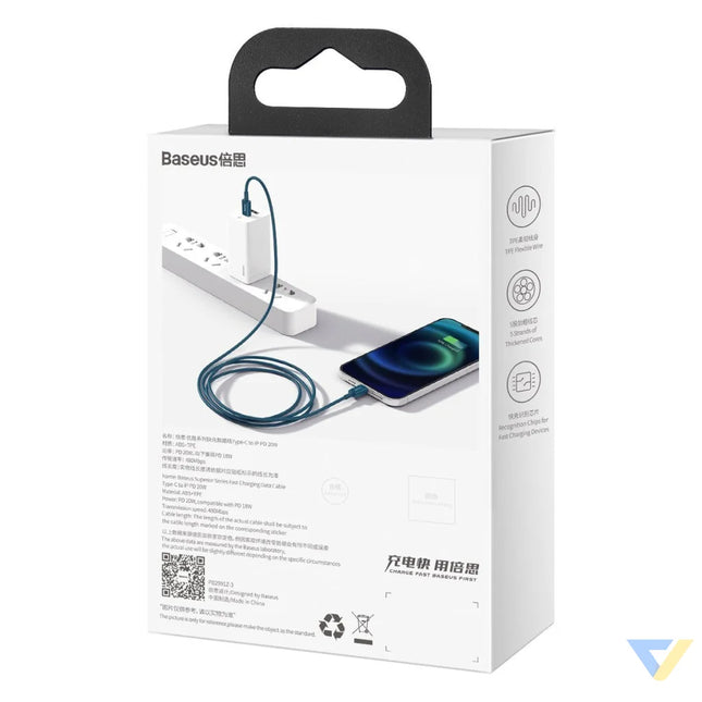 Baseus Superior Series Cable USB C to iP 20W PD 1m (blue) USB C to Lightning