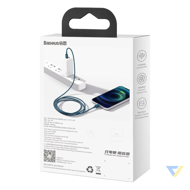 Baseus Superior Series Cable USB C to iP 20W PD 1m (blue) USB C to Lightning