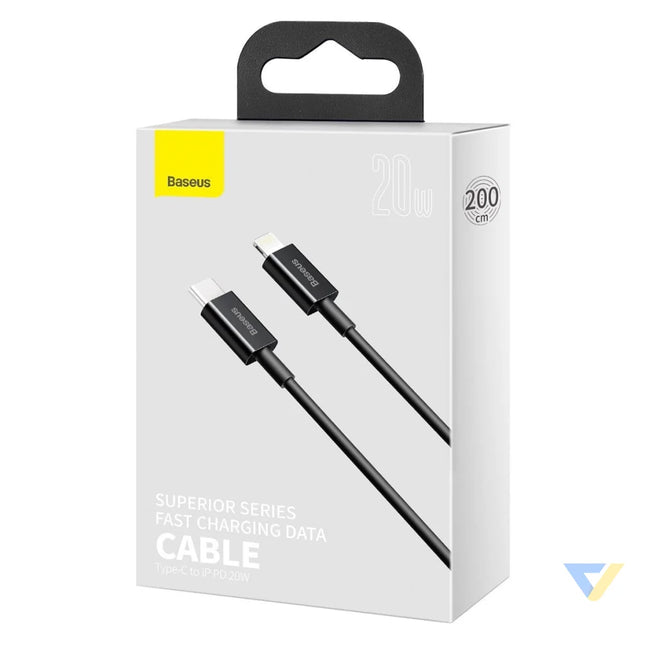 Baseus Superior Series Cable USB C to iP 20W PD 2m (black) USB C to Lightning