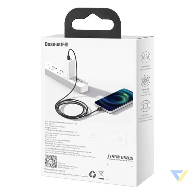 Baseus Superior Series Cable USB C to iP 20W PD 2m (black) USB C to Lightning