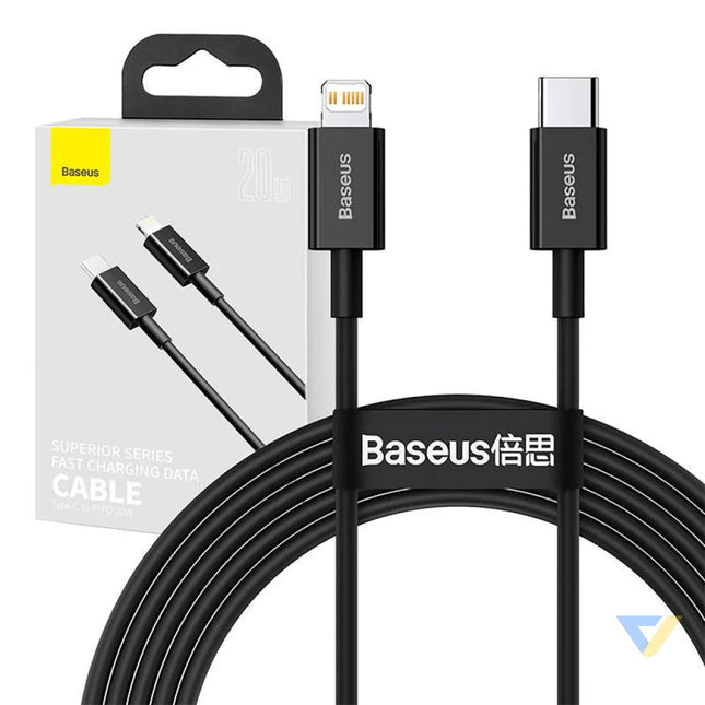 Baseus Superior Series Cable USB C to iP 20W PD 2m (black) USB C to Lightning