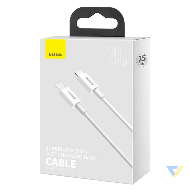 Baseus Superior Series Cable USB C to Lightning 20W PD 0,25m (white) USB C to Lightning