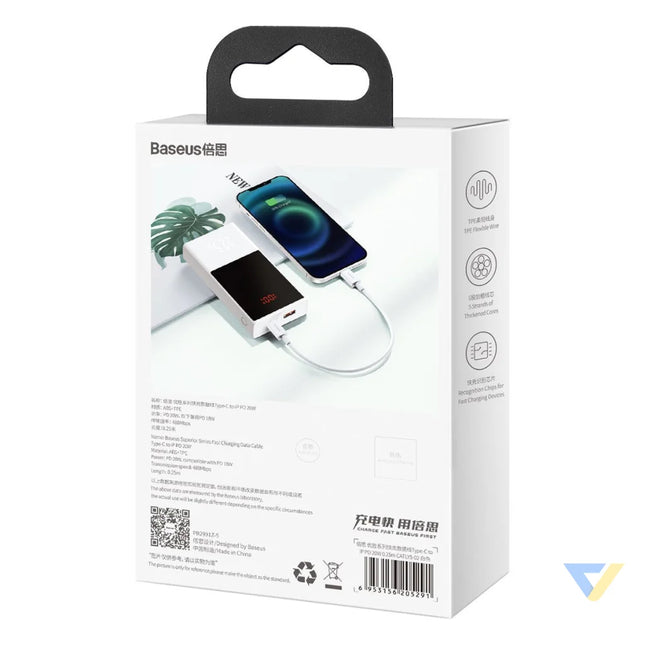 Baseus Superior Series Cable USB C to Lightning 20W PD 0,25m (white) USB C to Lightning
