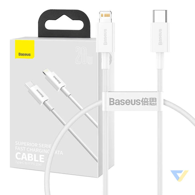 Baseus Superior Series Cable USB C to Lightning 20W PD 0,25m (white) USB C to Lightning