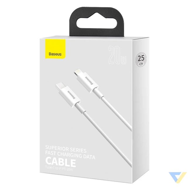Baseus Superior Series Cable USB C to Lightning 20W PD 0,25m (white) USB C to Lightning