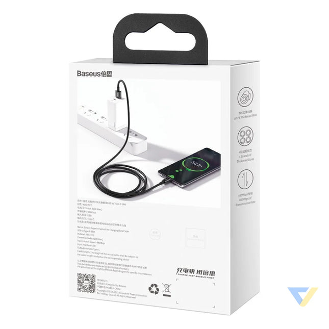 Baseus Superior Series Cable USB to USB C 66W 2m (black) USB to USB C