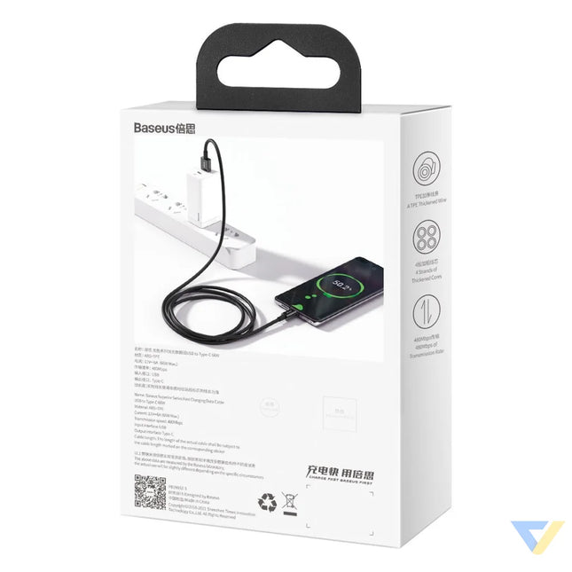 Baseus Superior Series Cable USB to USB C 66W 2m (black) USB to USB C