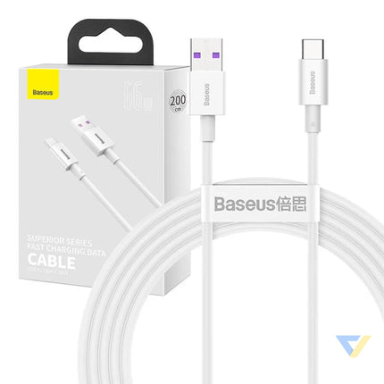 Baseus Superior Series Cable USB to USB C 66W 2m (white) USB to USB C