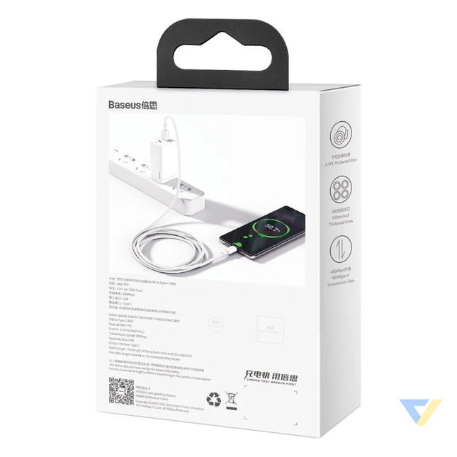 Baseus Superior Series Cable USB to USB C 66W 2m (white) USB to USB C