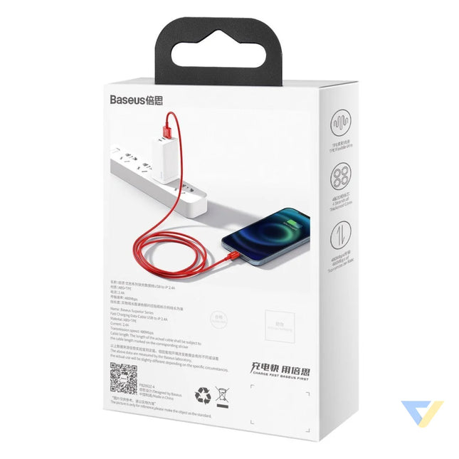 Baseus Superior Series Cable USB to iP 2.4A 1m (red) USB to Lightning