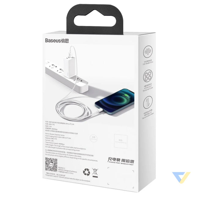 Baseus Superior Series Cable USB to iP 2.4A 2m (white) USB to Lightning