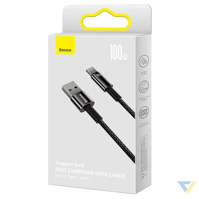 Baseus Tungsten Gold Cable USB to USB C 100W 1m (black) USB cables