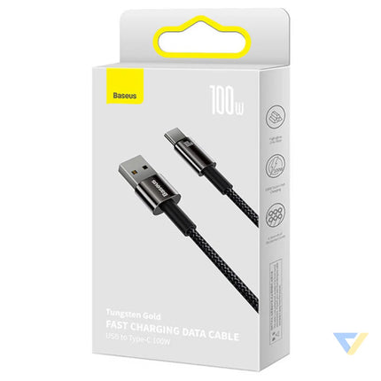 Baseus Tungsten Gold Cable USB to USB C 100W 1m (black) USB cables