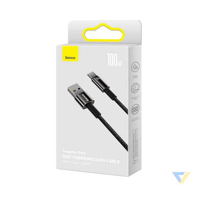 Baseus Tungsten Gold Cable USB to USB C 100W 2m (black) USB cables