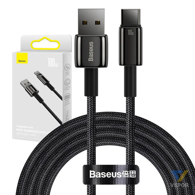 Baseus Tungsten Gold Cable USB to USB C 100W 2m (black) USB cables