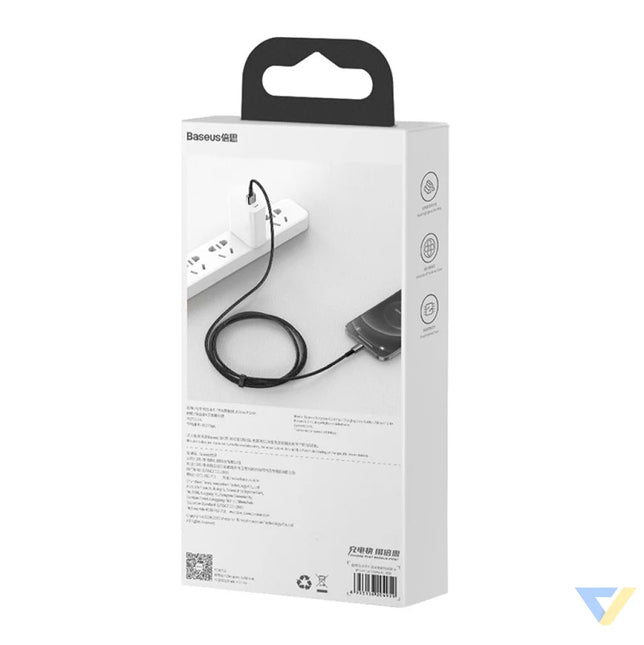 Baseus Tungsten Gold Cable USB to iP 2.4A 2m (black) USB to Lightning
