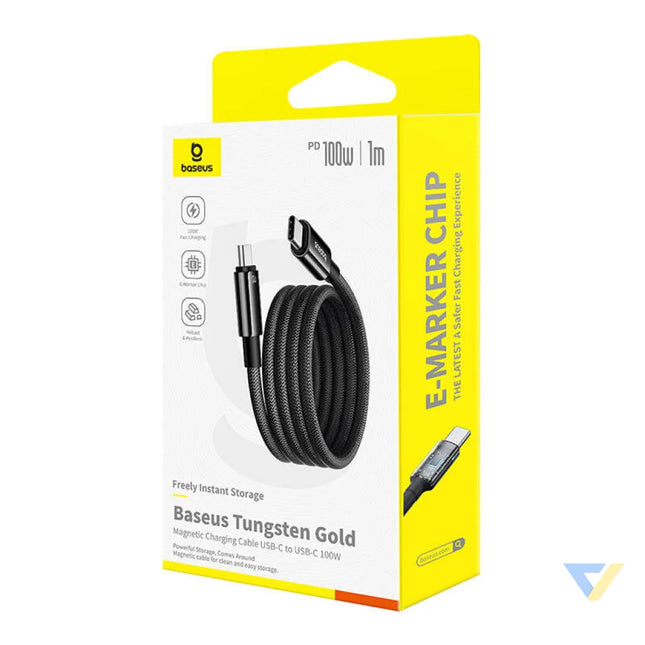 Baseus Tungsten Gold Charging Cable USB C to USB C 100W 1m (black) USB C to USB C