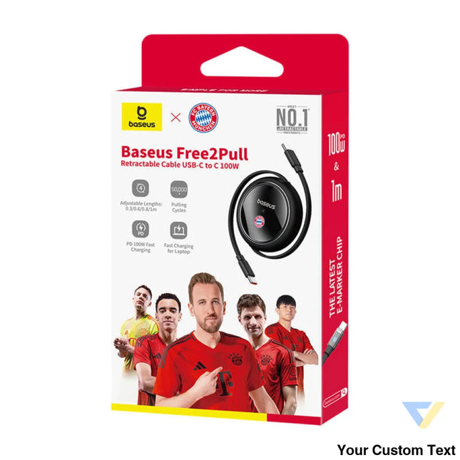 Baseus USB C to USB C 100W Charging Cable (Black) Bayern Edition USB to USB C