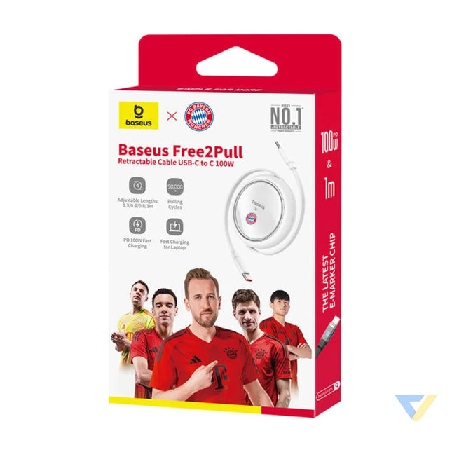 Baseus USB C to USB C 100W Charging Cable (White) Bayern Edition USB cables