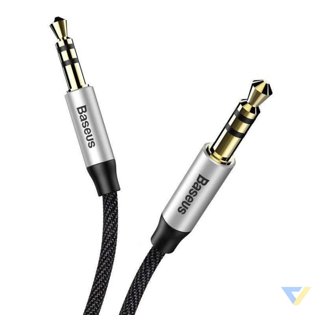 Baseus Yiven Audio Cable mini jack 3,5mm AUX 1m (Black + Silver) Audio cables