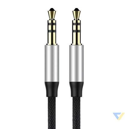 Baseus Yiven Audio Cable mini jack 3,5mm AUX 1m (Black + Silver) Audio cables