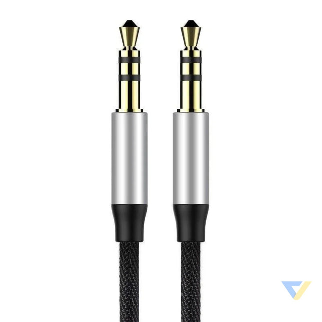 Baseus Yiven Audio Cable mini jack 3,5mm AUX 1m (Black + Silver) Audio cables