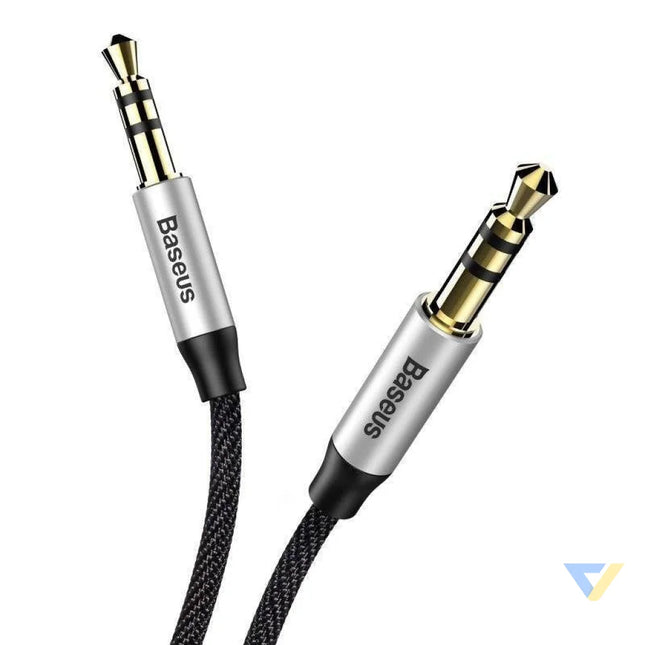 Baseus Yiven Audio Cable mini jack 3,5mm AUX 1m (Black + Silver) Audio cables