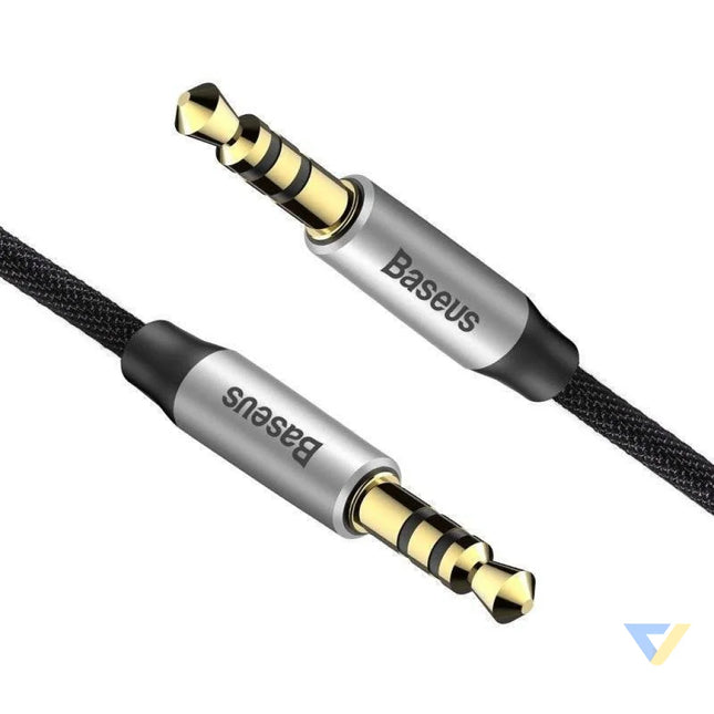 Baseus Yiven Audio Cable mini jack 3,5mm AUX 1m (Black + Silver) Audio cables