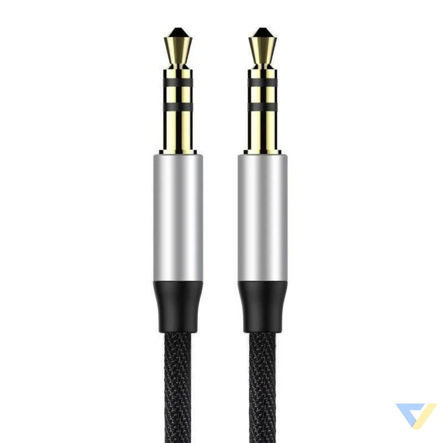 Baseus Yiven Audio Cable mini jack 3,5mm AUX 1m (Black + Silver) Audio cables