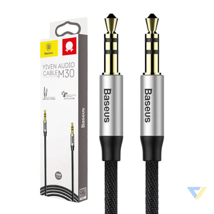 Baseus Yiven Audio Cable mini jack 3,5mm AUX 1m (Black + Silver) Audio cables