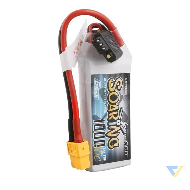 Battery Gens Ace G Tech Soaring 1000mAh 7.4V 30C 2S1P XT60 Lithium and NiMH