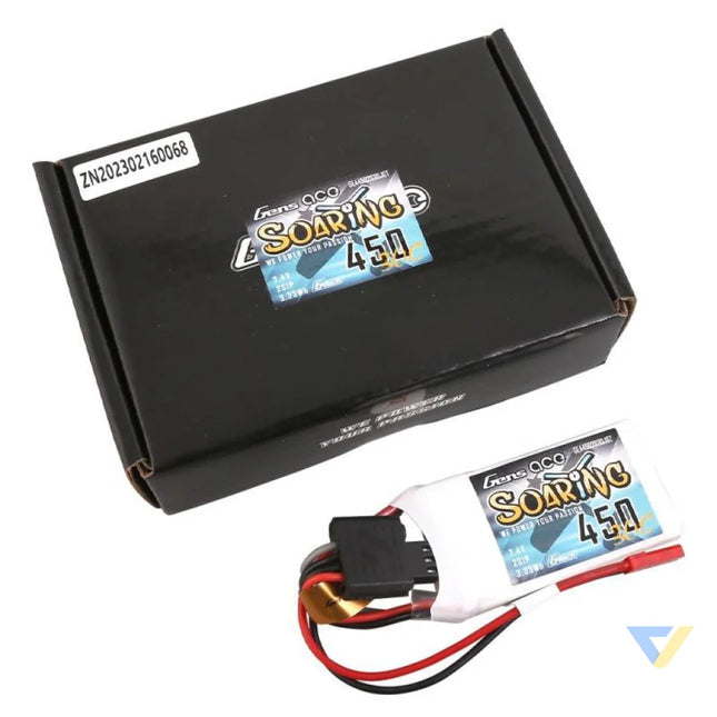 Battery Gens ace G Tech Soaring 450mAh 7,4V 30C 2S1P JST SYP Lithium and NiMH