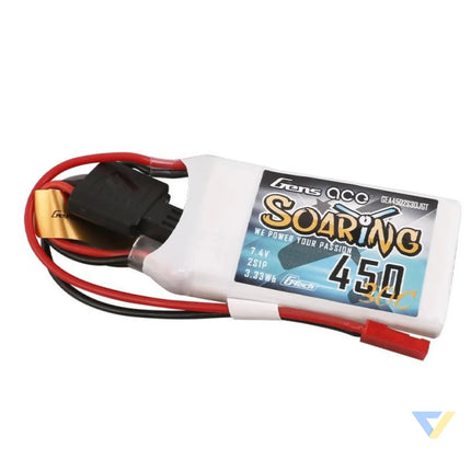Battery Gens ace G Tech Soaring 450mAh 7,4V 30C 2S1P JST SYP Lithium and NiMH