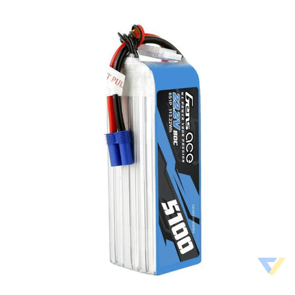 Battery GensAce 5100mAh 22.2V 80C 6S1P EC5 Lithium and NiMH