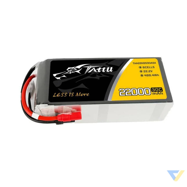 Battery Tattu 22000mAh 22.2V 30C 6S1P LiPo AS150 + XT150 Lithium and NiMH