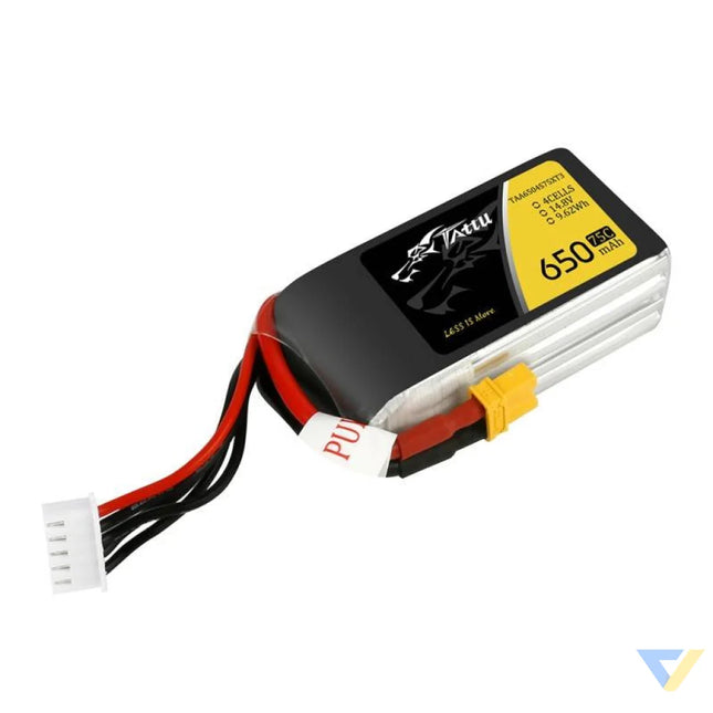 Battery Tattu 650mAh 14.8V 75C 4S1P XT30 Lithium and NiMH