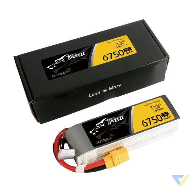 Battery Tattu 6750mAh 14.8V 25C 4S1P XT90 Lithium and NiMH