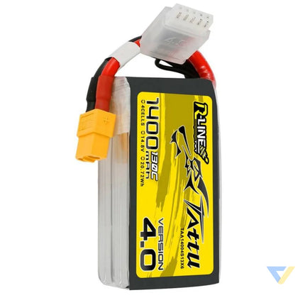 Battery Tattu R Line 4.0 1400mAh 14.8V 130C 4S1P XT60 Lithium and NiMH