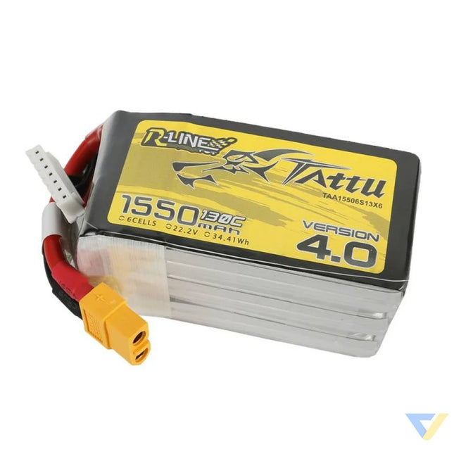 Battery Tattu R Line 4.0 1550mAh 22.2V 130C 6S1P XT60 Lithium and NiMH