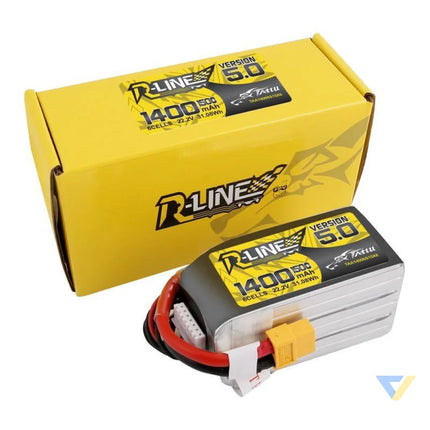 Battery Tattu R Line 5.0 1400mAh 22.2V 150C 6S1P XT60 Lithium and NiMH